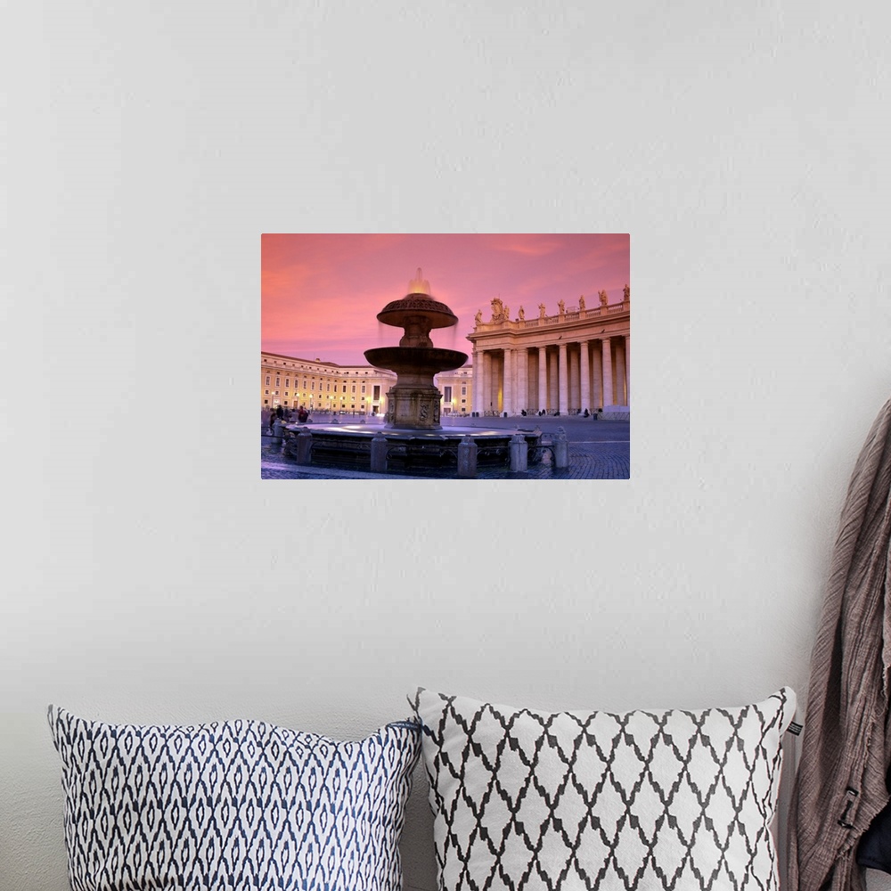 A bohemian room featuring Italy, Rome, Vatican, Saint Peter's Square at sunrise