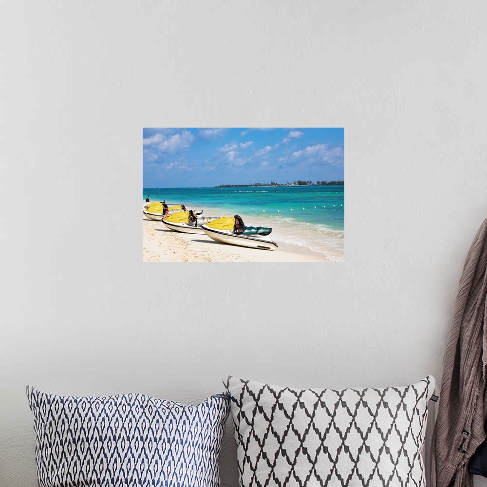 A bohemian room featuring Jet boats on the beach, Cable Beach, Nassau, Bahamas