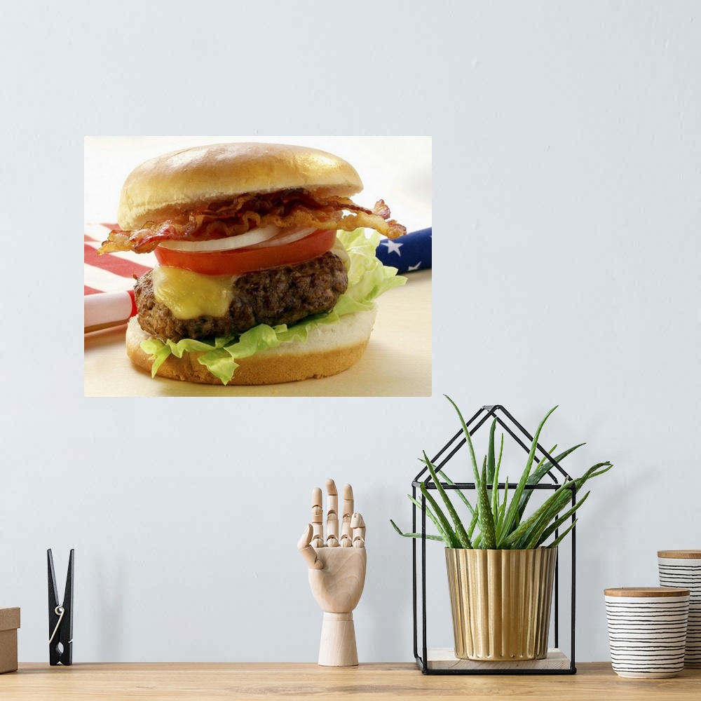 A bohemian room featuring Juicy Bacon Cheese Burger on the 4th of July