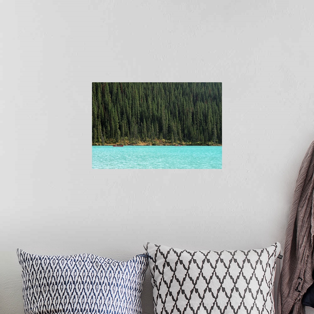 A bohemian room featuring Lake Louise and trees.