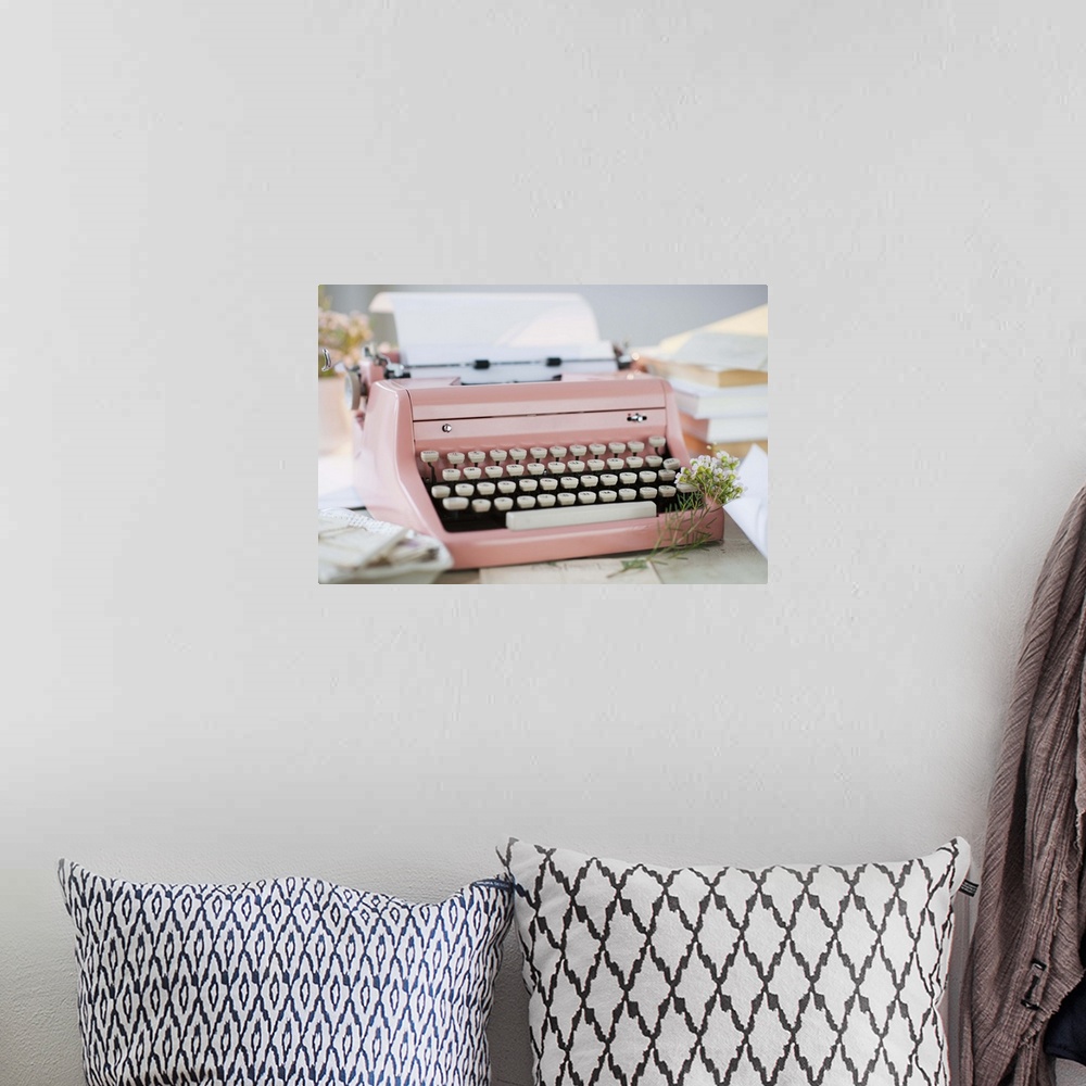 A bohemian room featuring Letters by antique typewriter