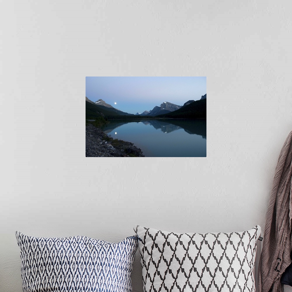 A bohemian room featuring Moonrise, Waterfowl Lake, Banff National Park, Banff, Alberta