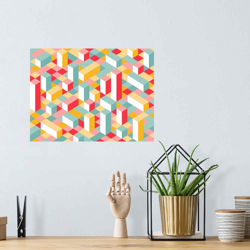 A bohemian room featuring Multicolored Modern Flat Isometric