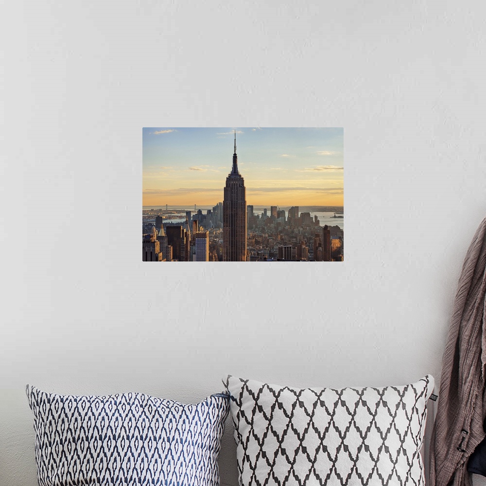 A bohemian room featuring USA, New York State, New York City, View of Empire State Building at Manhattan