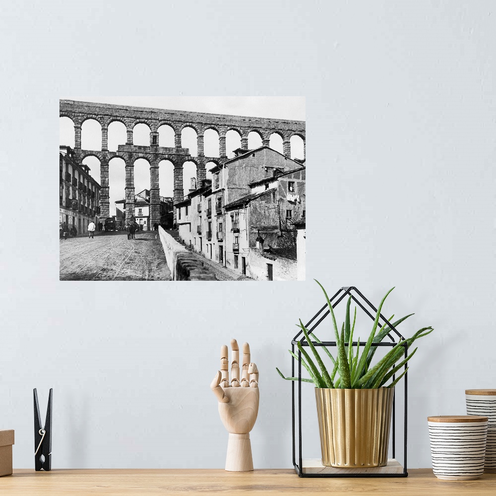 A bohemian room featuring Open Plumbing 1,900 years old - excellent photo of the magnificent aqueduct at Segovia, Spain, bu...