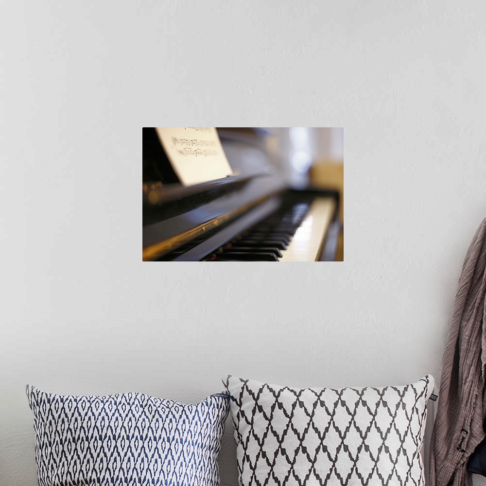 A bohemian room featuring Piano with blur