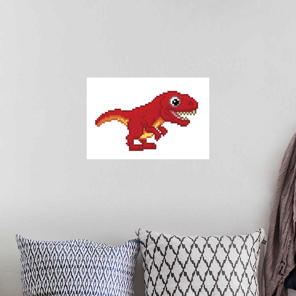 A bohemian room featuring Pixel T-Rex