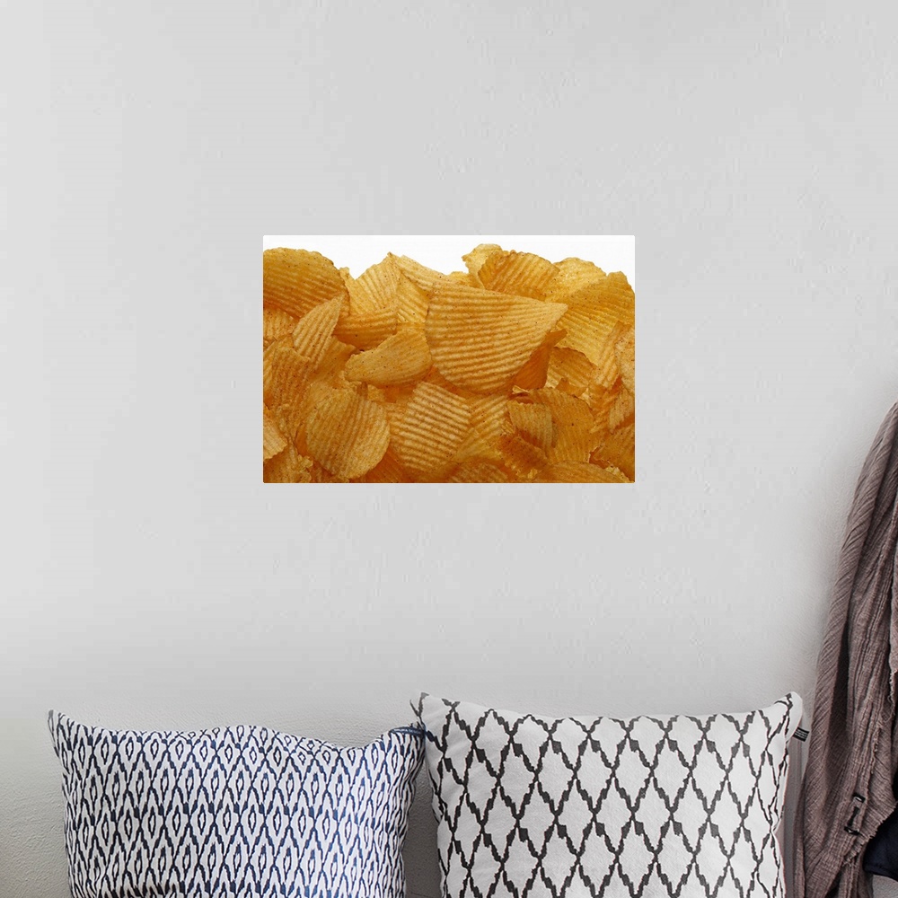 A bohemian room featuring Potato crisps on white background, DFF image