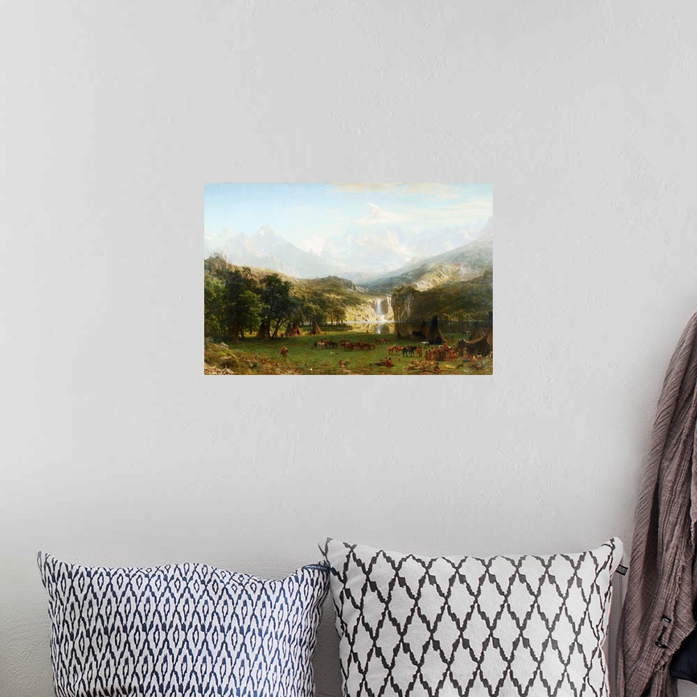 A bohemian room featuring The Rocky Mountains, Lander's Peak By Albert Bierstadt