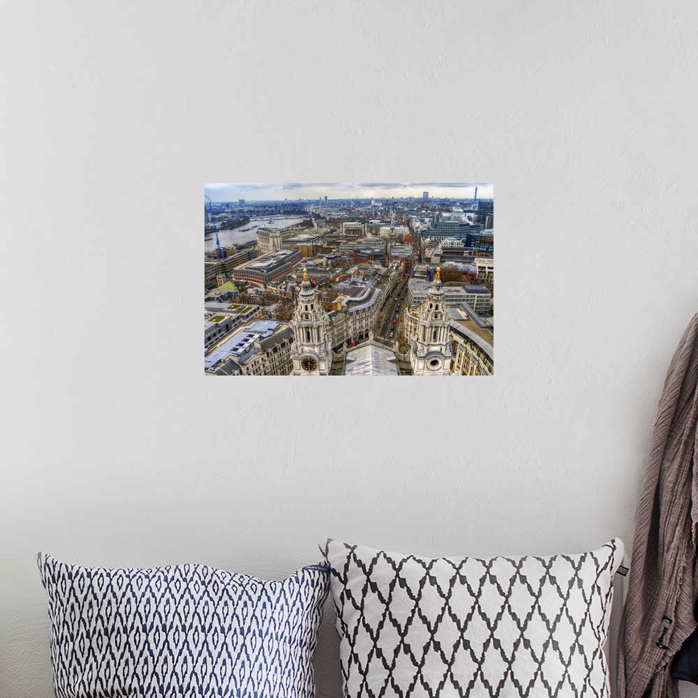 A bohemian room featuring The skyline of central London viewed from St Pauls Cathedral London UK.