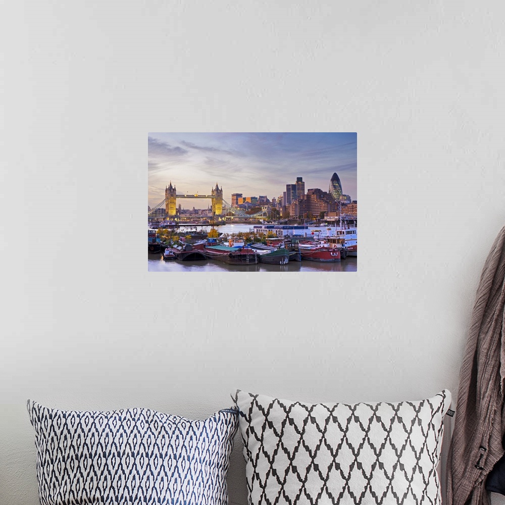 A bohemian room featuring England, London, City of London.River Thames, Tower Bridge, Tower 42, the Gherkin and Financial d...