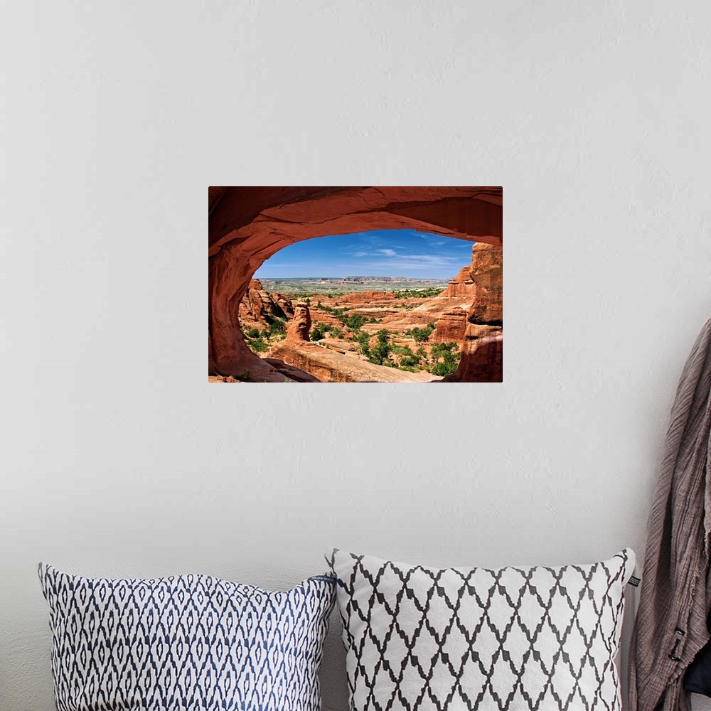 A bohemian room featuring View of Arches National Park looking through Tower Arch.