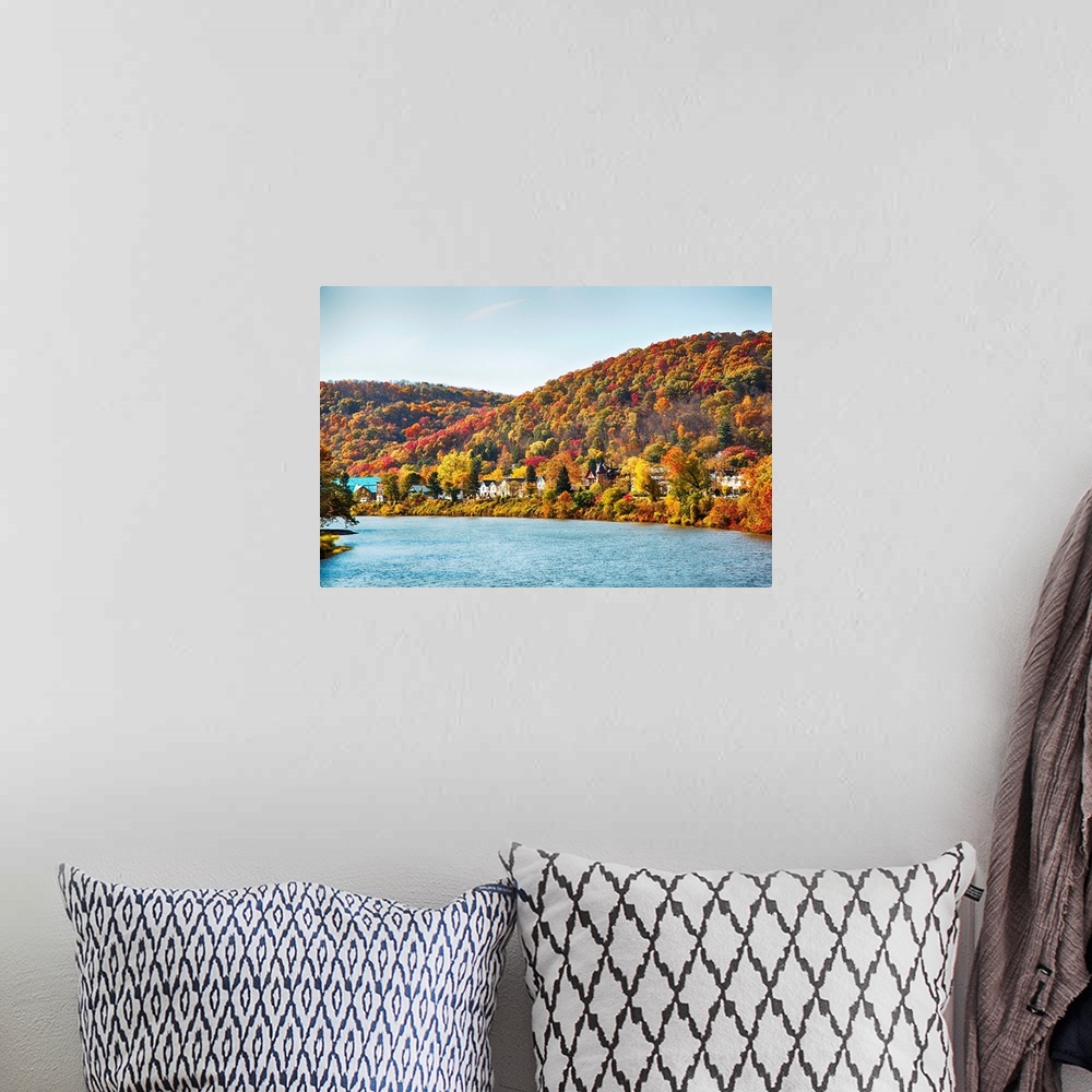 A bohemian room featuring View Of Beautiful Autumn Landscape Of Warren, Pennsylvania