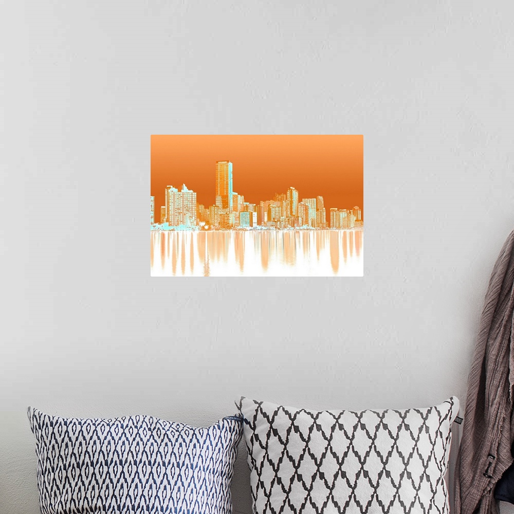 A bohemian room featuring Inverted Cityscape 3