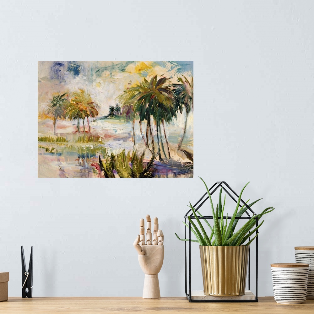A bohemian room featuring Tropical, Landscapes