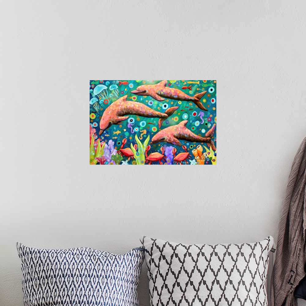 A bohemian room featuring Dolphin Family
