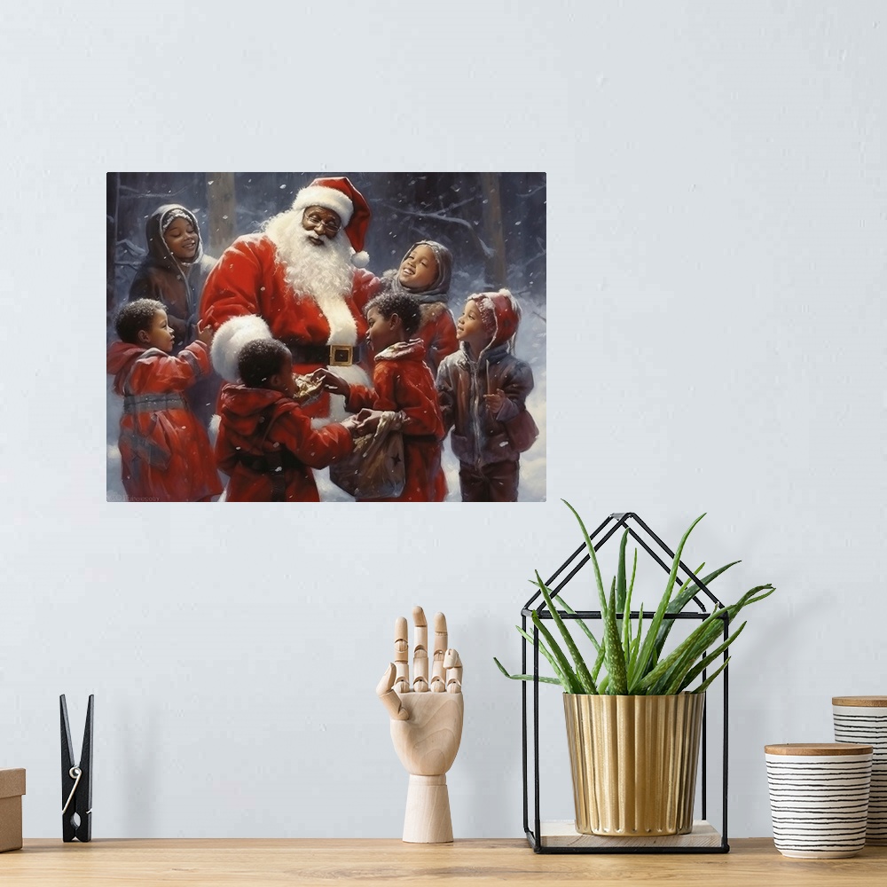A bohemian room featuring Santa With Children