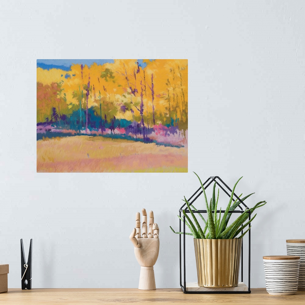 A bohemian room featuring Yellow Trees