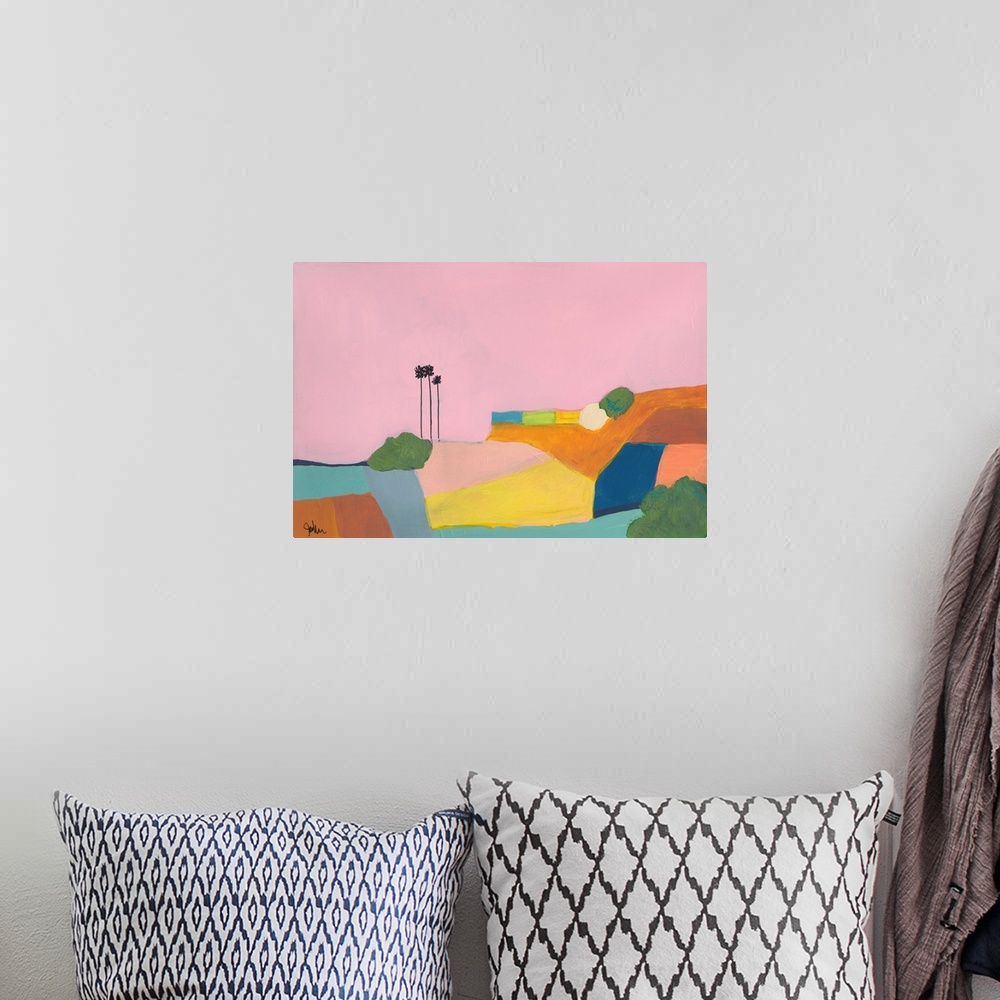 A bohemian room featuring Pink Sky 1
