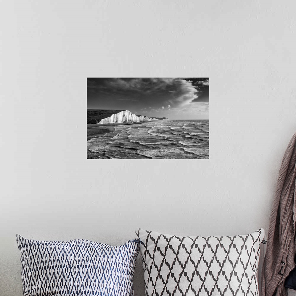 A bohemian room featuring A Stormy Sea, Seven Sisters, East Sussex, England