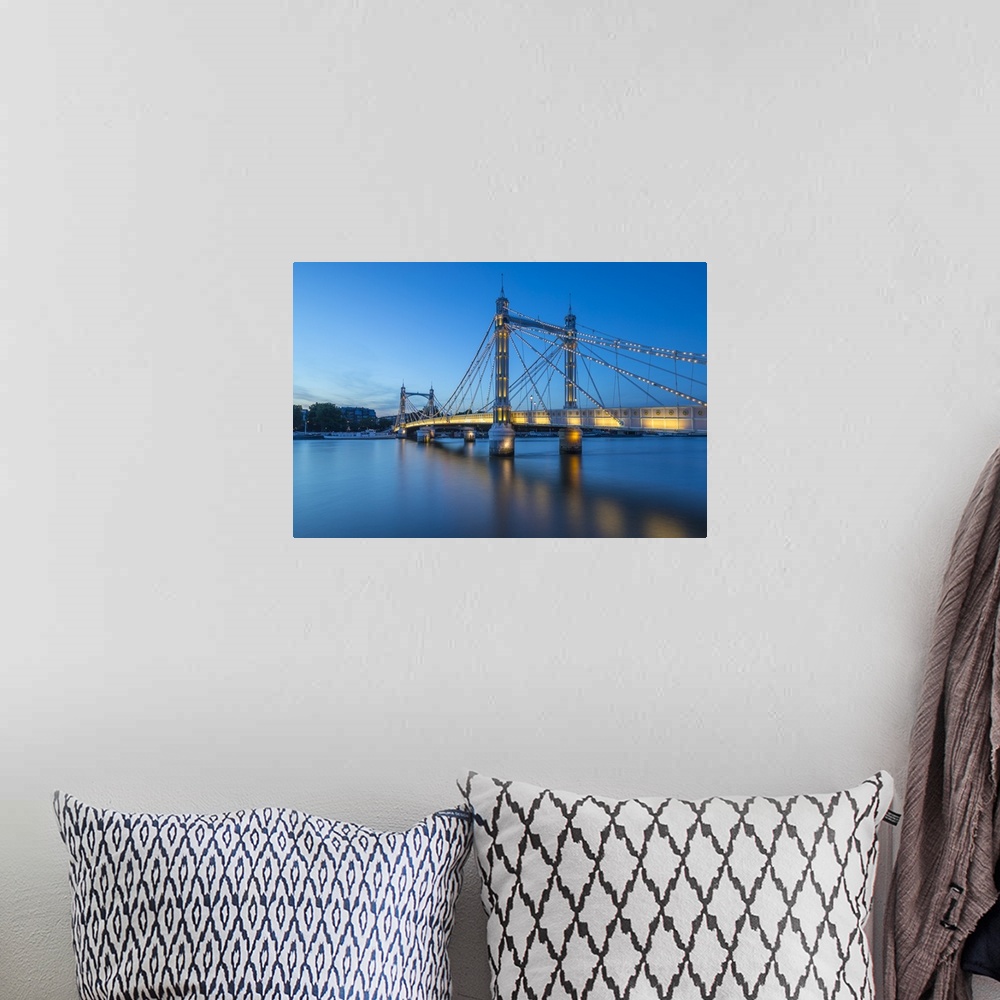 A bohemian room featuring Albert Bridge, River Thames, London, England, UK