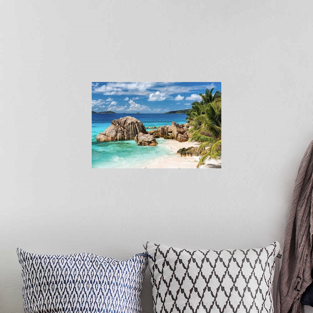 A bohemian room featuring Anse Patate Beach, La Digue, Seychelles