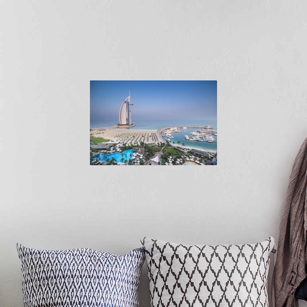 A bohemian room featuring Burj al Arab, from the Jumeirah Beach Hotel, Dubai, United Arab Emirates
