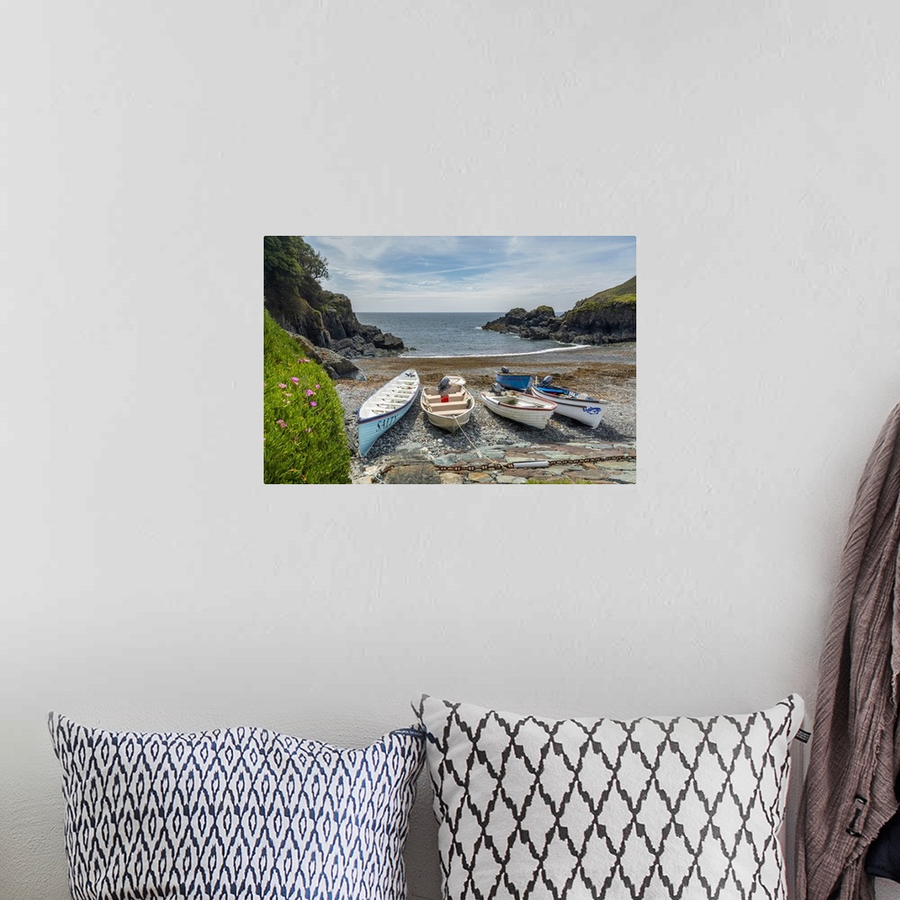 A bohemian room featuring Cadgwith Cove, Cornwall, England, UK
