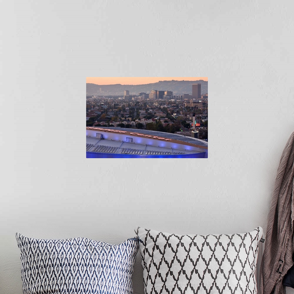 A bohemian room featuring USA, California, Los Angeles, Downtown, roof of Staple Center and Hollywood
