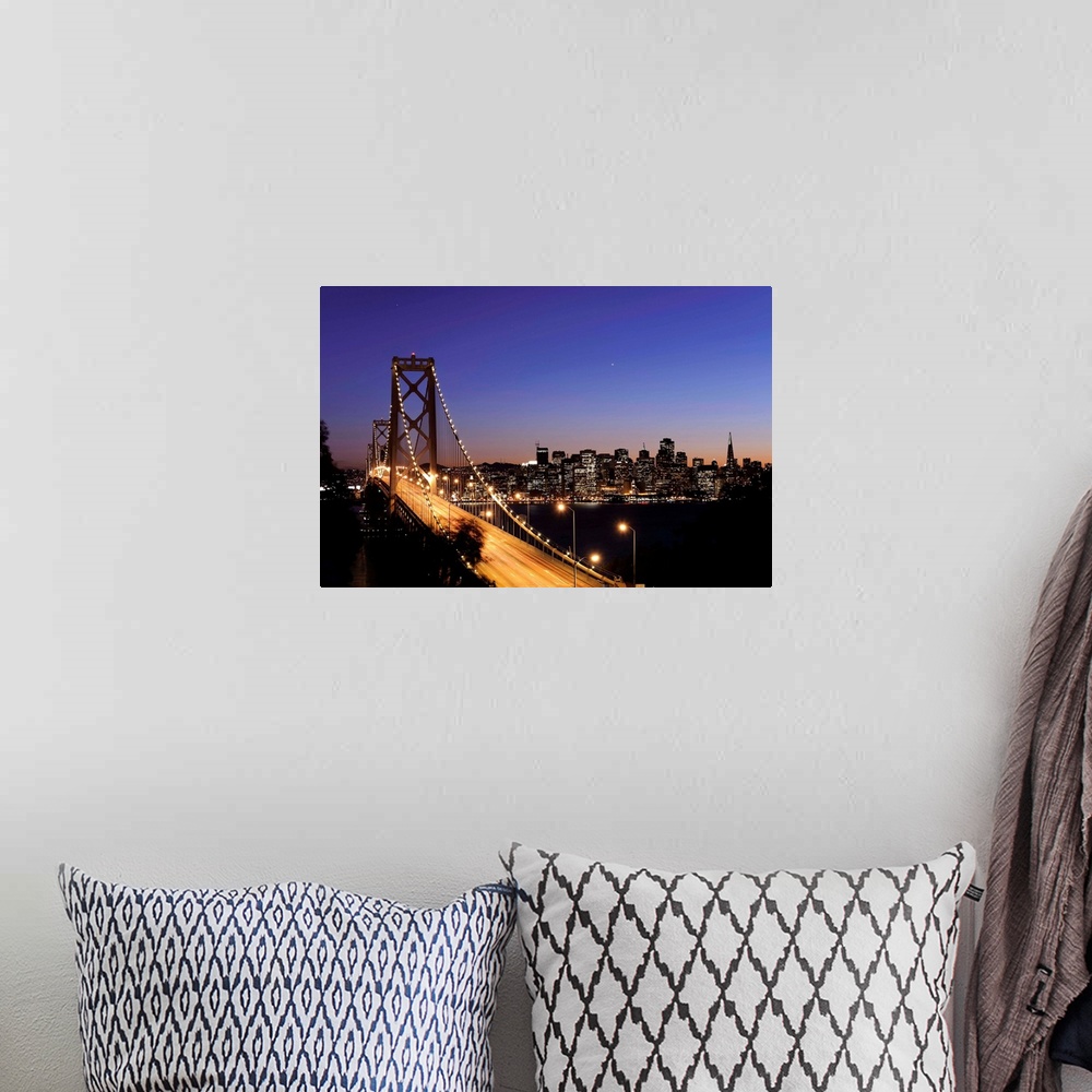 A bohemian room featuring Usa, California, San Francisco, Oakland Bay Bridge and City Skyline