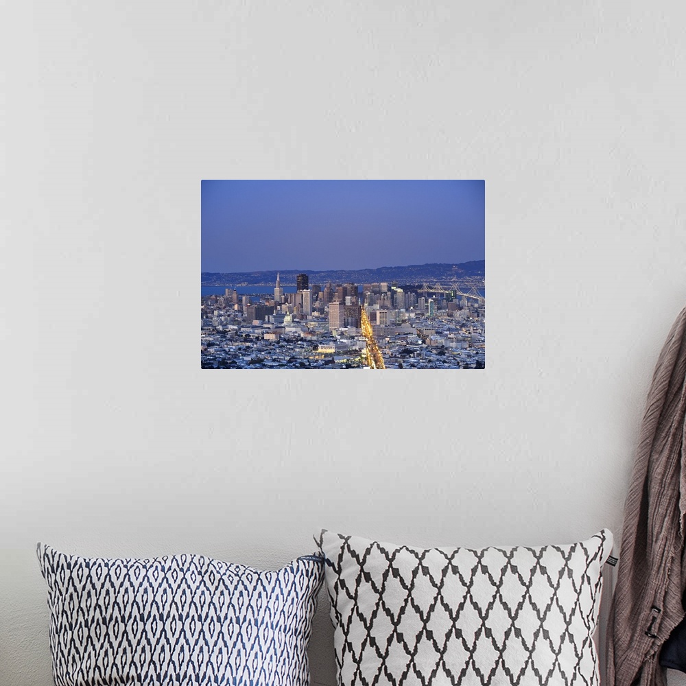 A bohemian room featuring Usa, California, San Francisco, Skyline viewed from Twin Peaks