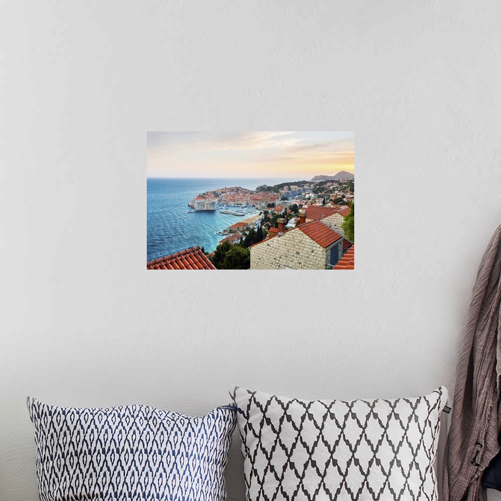 A bohemian room featuring Croatia, Dalmatia, Dubrovnik, Old town. View over the old town.