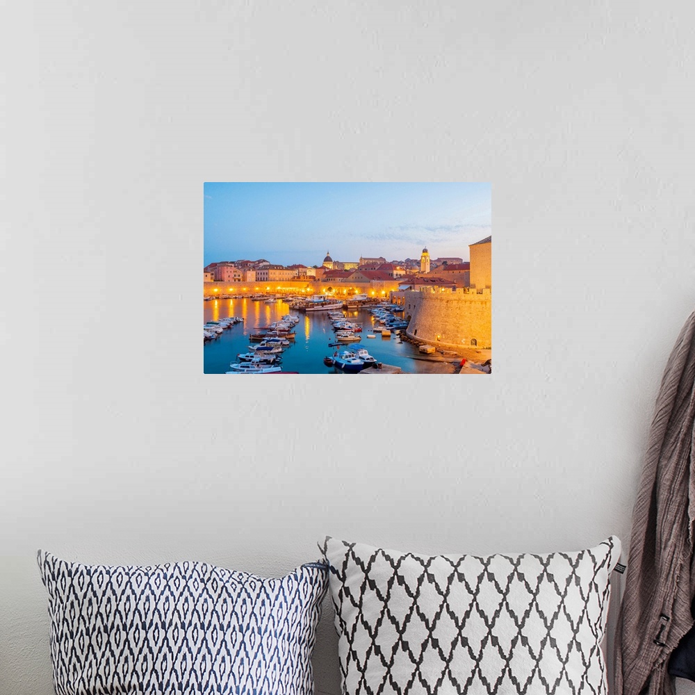 A bohemian room featuring Croatia, Dubrovnik, Boats In The Old Town Harbour