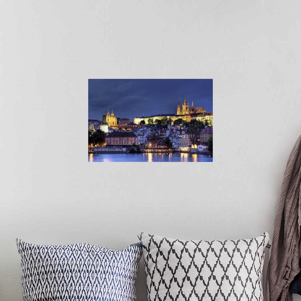 A bohemian room featuring Czech Republic, Prague, Stare Mesto (Old Town), Charles Bridge, Hradcany Castle and St. Vitus Cat...