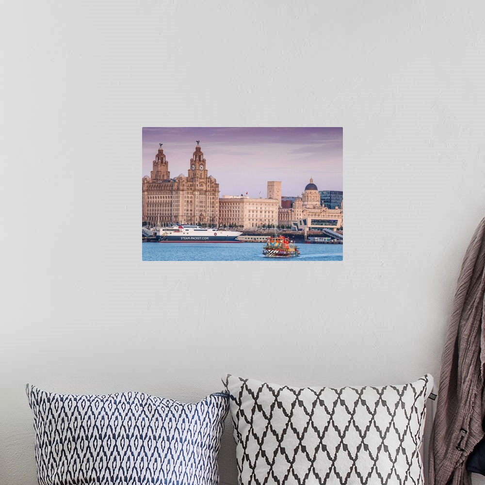 A bohemian room featuring United Kingdom, England, Merseyside, Liverpool, Mersey ferry and Liverpool skyline, the only Dazz...