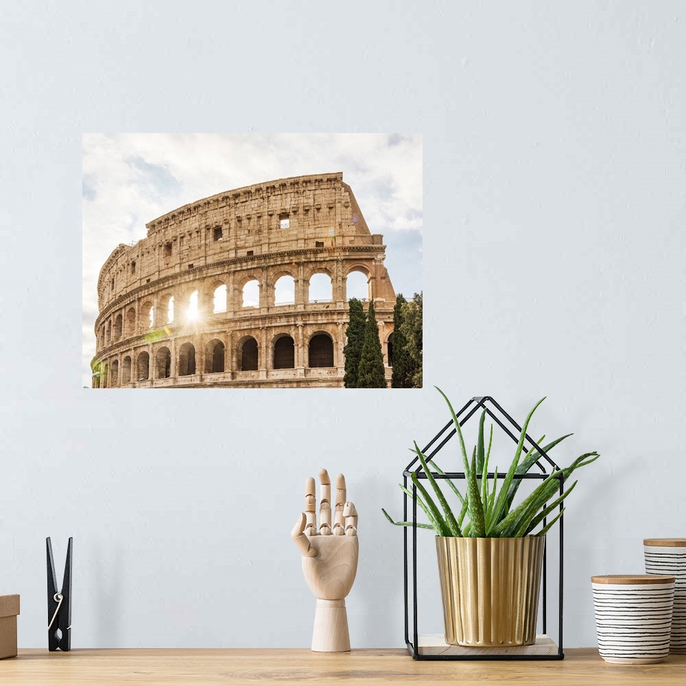 A bohemian room featuring Europe, Italy, Rome. The Colosseum with morning sun.