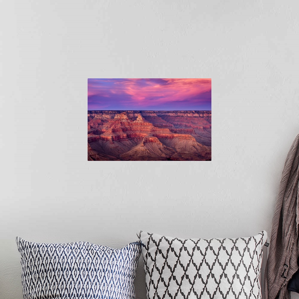 A bohemian room featuring Scenic view of Grand Canyon at sunset, Yavapai Point, Grand Canyon National Park, Arizona, USA