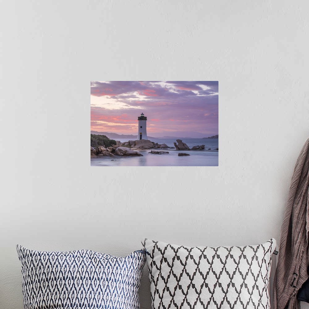 A bohemian room featuring Italy, Sardinia, Sassari Province, Palau, Porto Faro Lighthouse.
