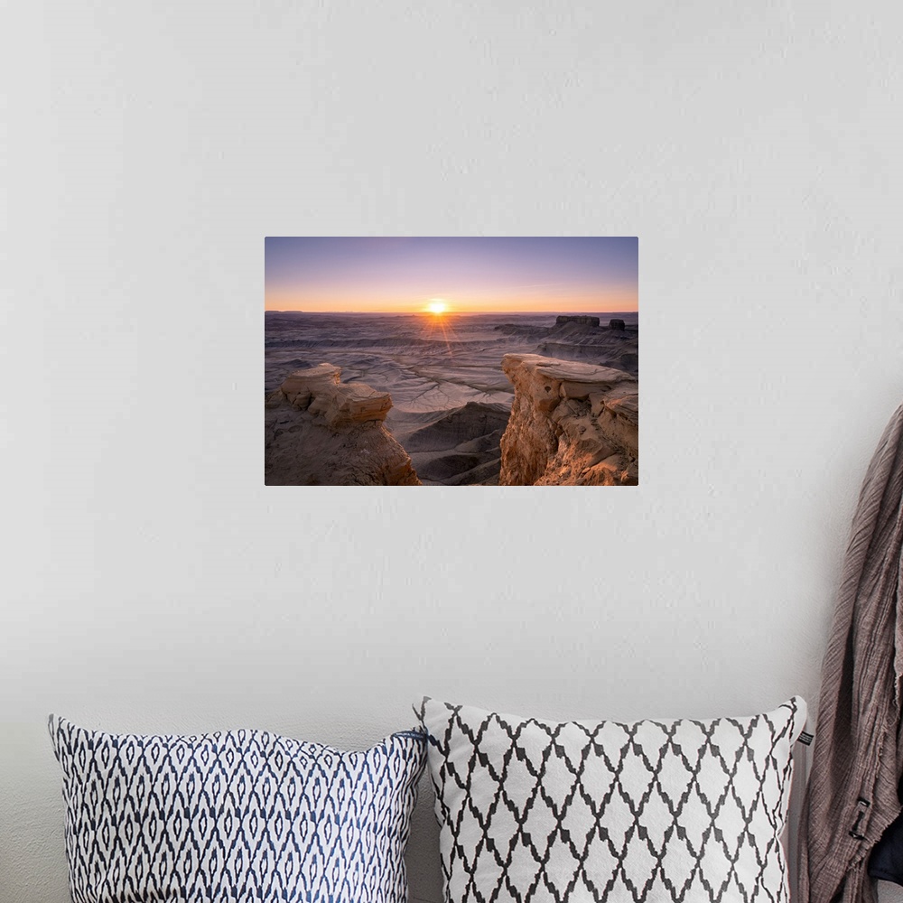 A bohemian room featuring Landscape similar to Mars at sunrise, Skyline Rim Overlook, Utah, Western United States, USA