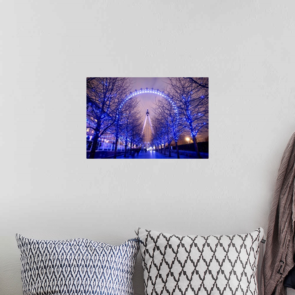 A bohemian room featuring London Eye (Millennium Wheel), South Bank, London, England.