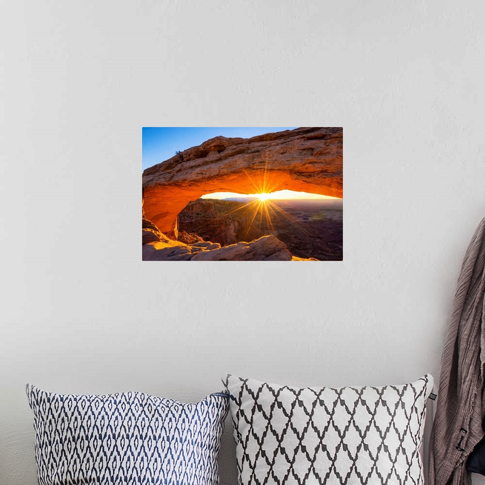 A bohemian room featuring Mesa Arch At Sunrise, Canyonlands National Park, Utah, USA
