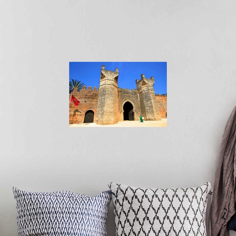 A bohemian room featuring Musician Outside Bab Zaer, The Main Gate, Chellah, Rabat, Morocco, North Africa.
