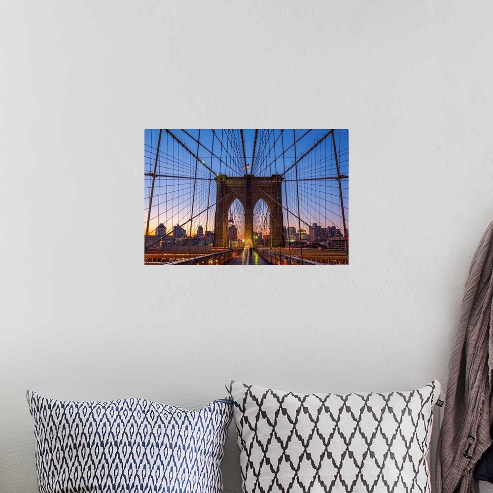A bohemian room featuring USA, New York, Brooklyn Bridge.