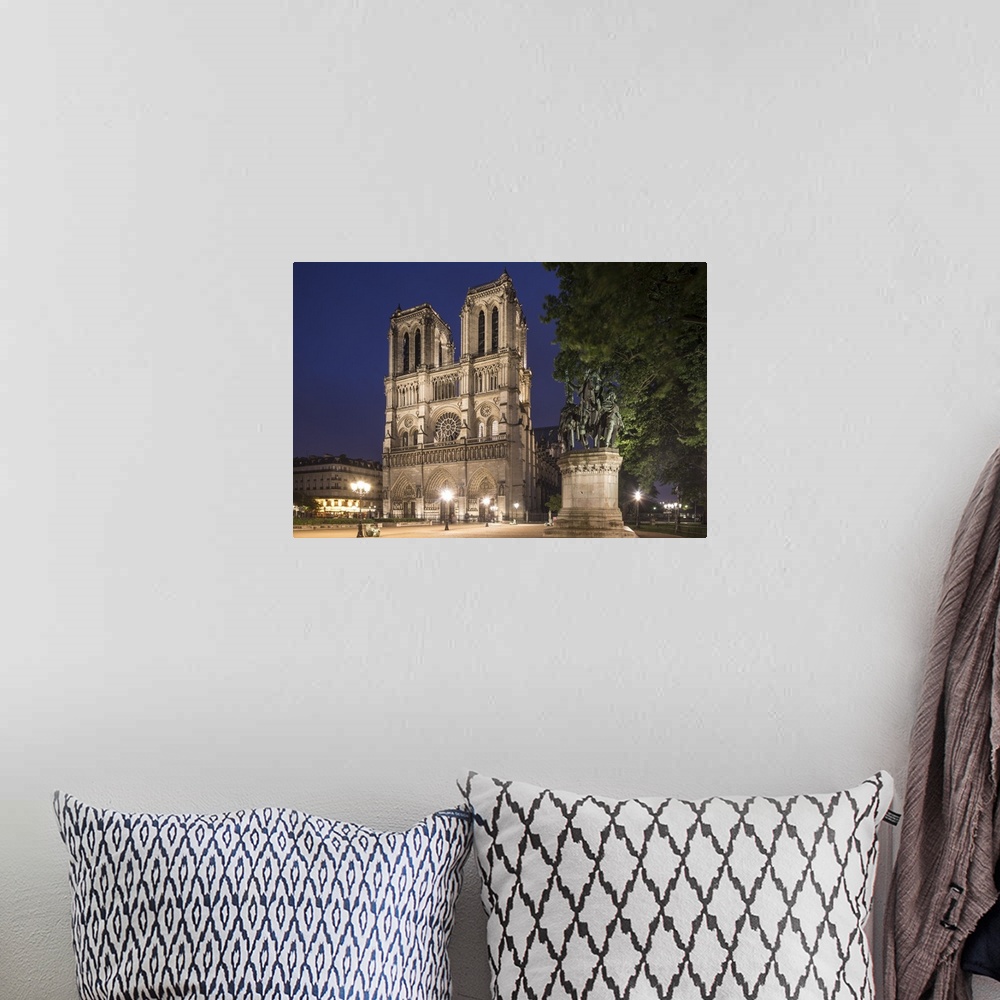 A bohemian room featuring Notre Dame Cathedral, Paris, France