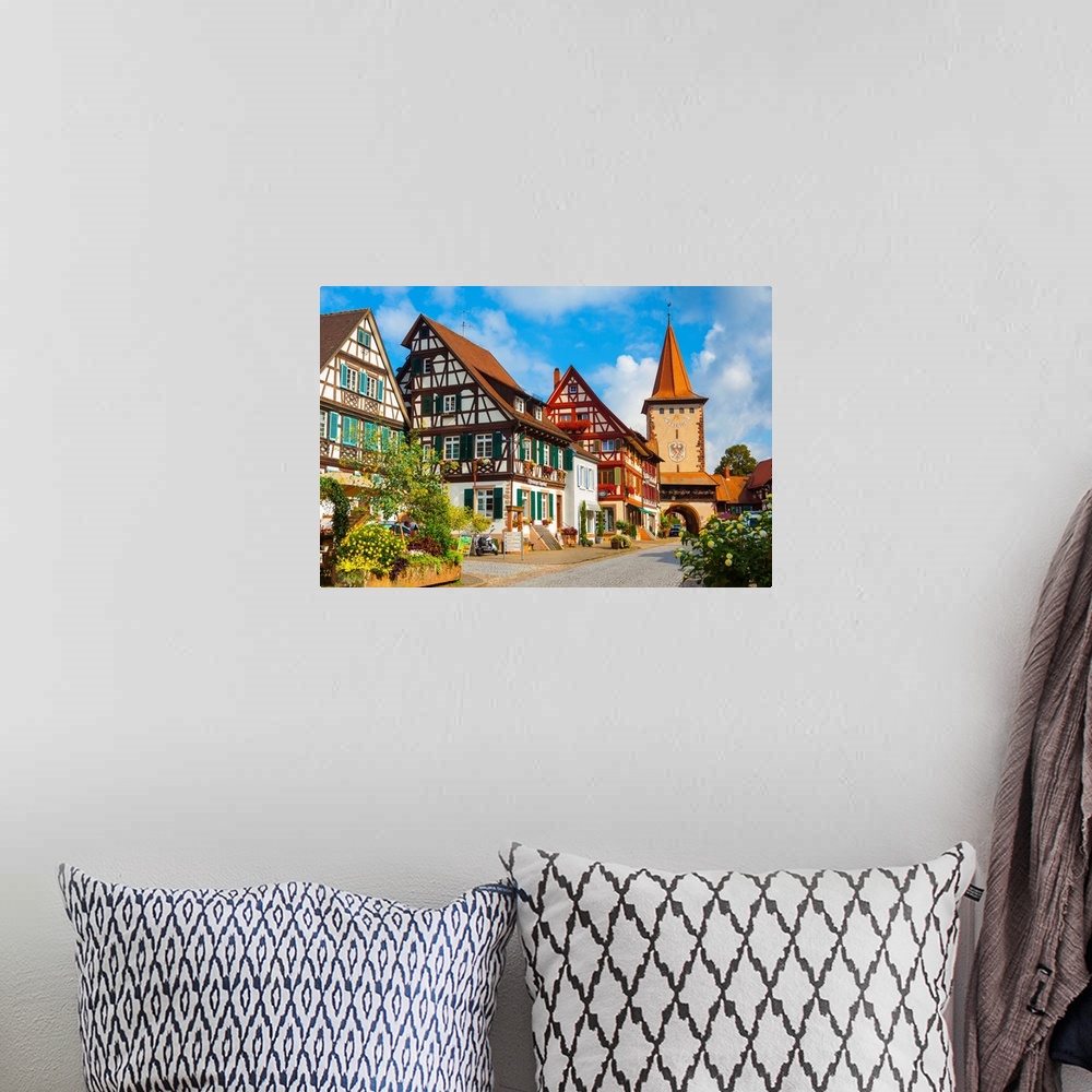 A bohemian room featuring Oberturm Tower in Gengenbach's picturesque Altstad (Old Town), Gengenbach, Kinzigtal Valley, Blac...
