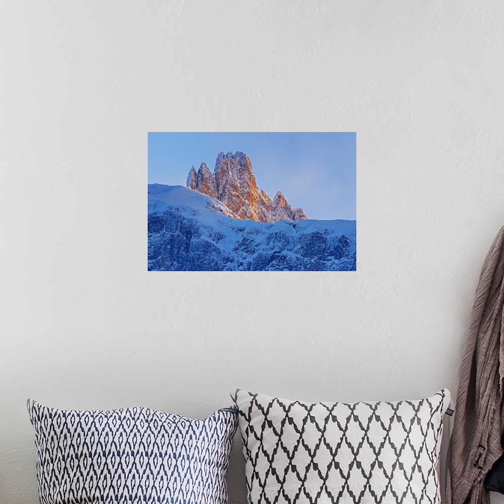 A bohemian room featuring Peak of the Canadian Rocky Mountains at sunset, Banff National Park, Alberta, Canada