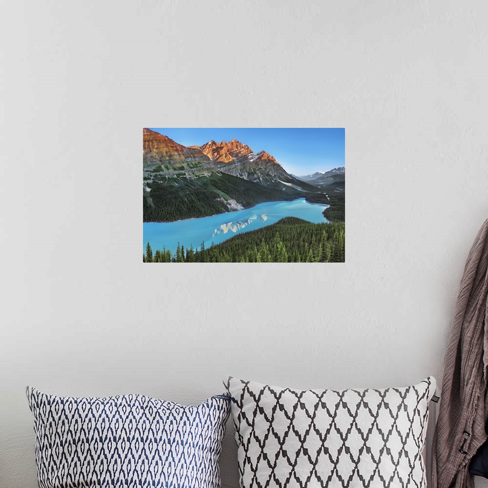 A bohemian room featuring Peyto Lake with Mount Patterson. Canada, Alberta, Banff National Park, Peyto Lake. Rocky Mountain...