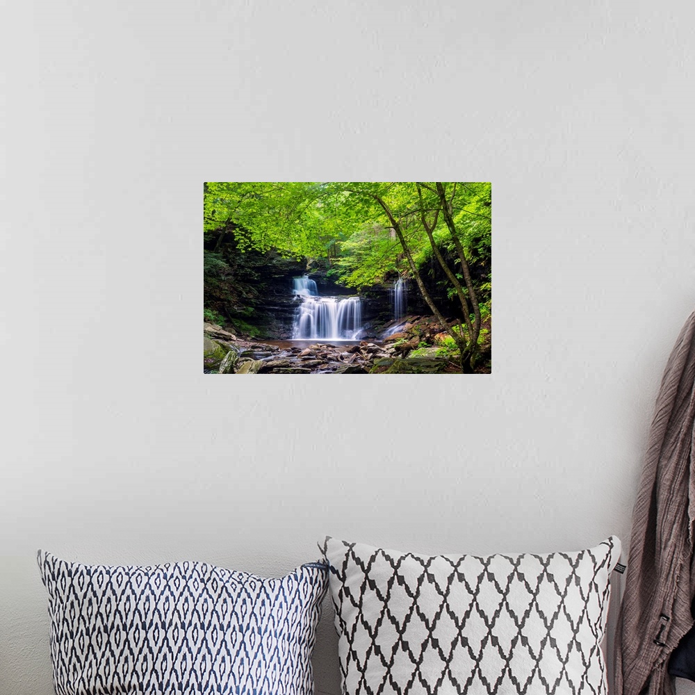 A bohemian room featuring R.B. Ricketts Falls, Ricketts Glen State Park, Sullivan County, Pennsylvania, Usa