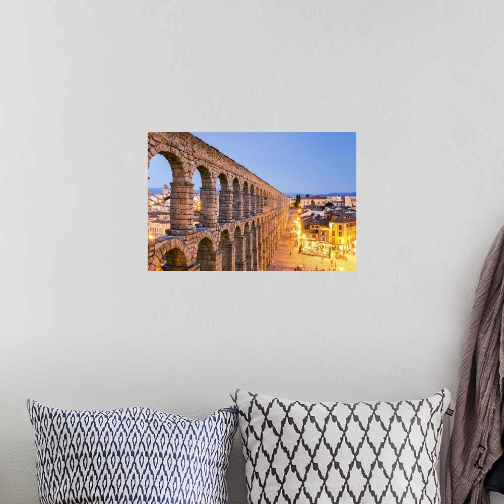 A bohemian room featuring Spain, Castile and Leon, Segovia. The roman aqueduct