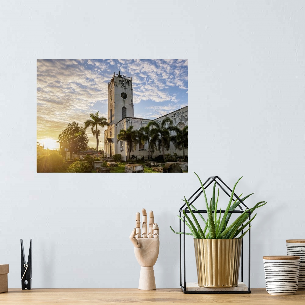 A bohemian room featuring St Peter's Anglican Church at sunrise, Falmouth, Trelawny Parish, Jamaica